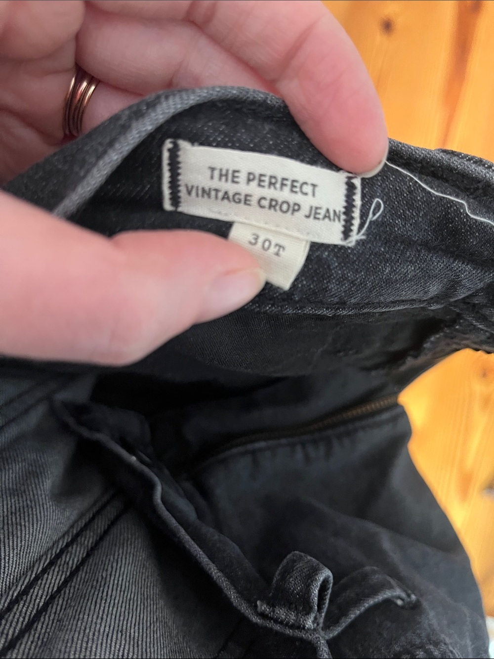 Madewell  black gray “the perfect vintage crop” Jeans